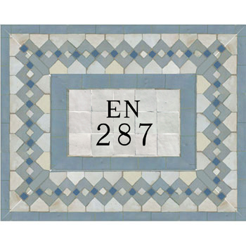 Mosaic House Moroccan tile EN Plaque 1-20-17-2 White Sea Blue Sky blue Light Blue  zellige, mosaic, zellij, field, pattern, glaze 